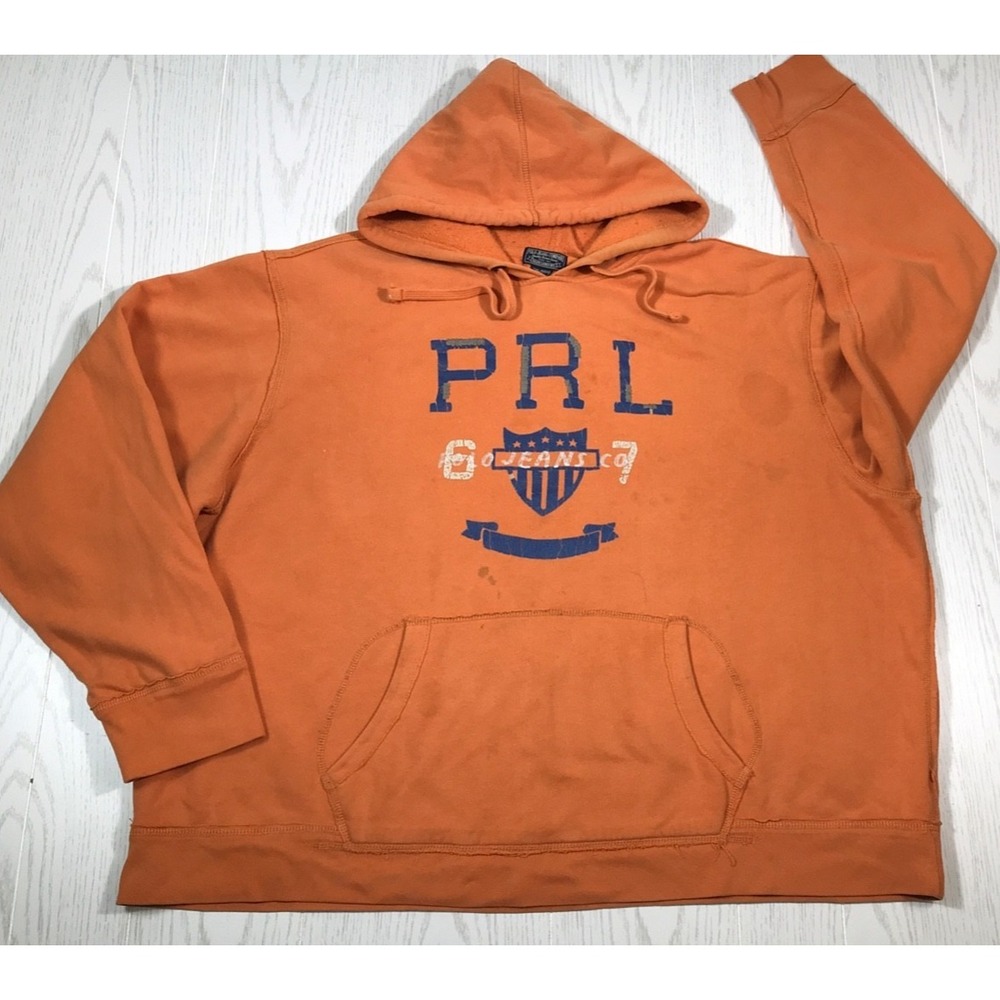 Vintage Mens Polo Jeans Company Ralph Lauren Hoodie 3XL PRL Logo Distress Grunge